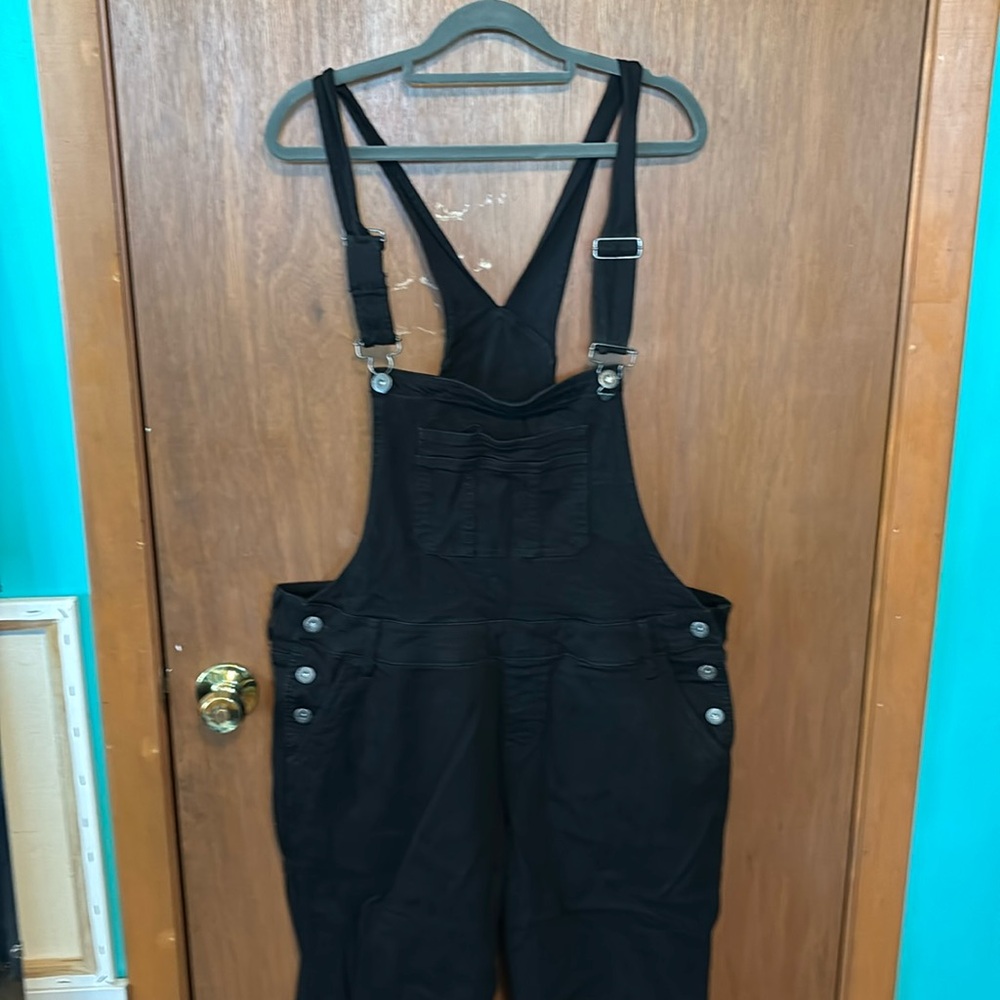 Torrid plus size 18R black denim overalls